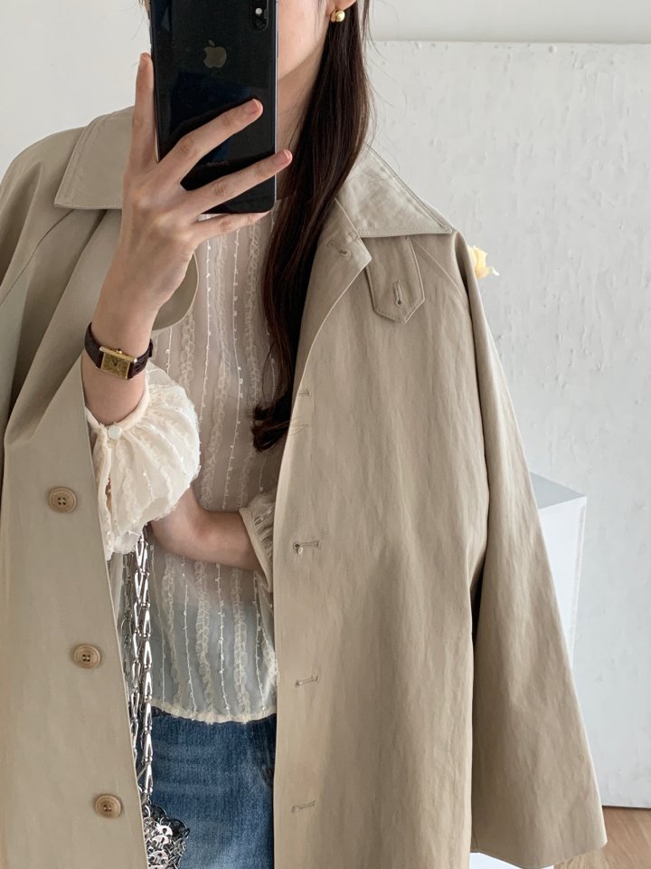 Pomelo - Korean Women Fashion - #momslook - Military Half Trench Coat - 8