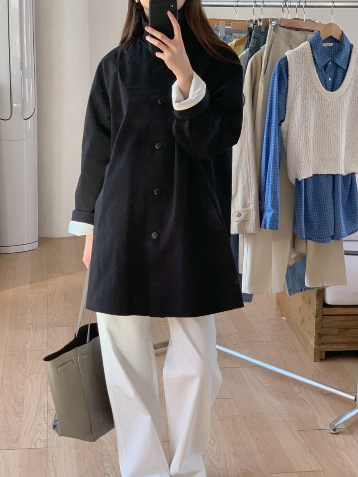 Pomelo - Korean Women Fashion - #momslook - Military Half Trench Coat