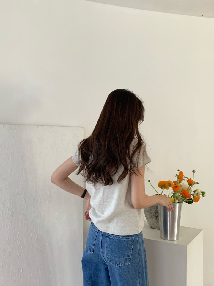 Pomelo - Korean Women Fashion - #womensfashion - Sander Cotton Tee - 4