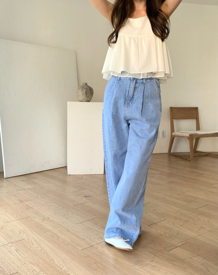 Pomelo - Korean Women Fashion - #momslook - Pintuck Denim Pants