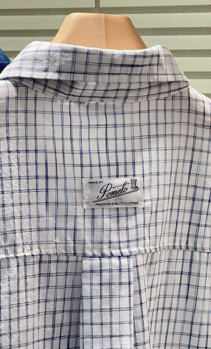 Pomelo - Korean Women Fashion - #momslook - Check Label Shirt - 12