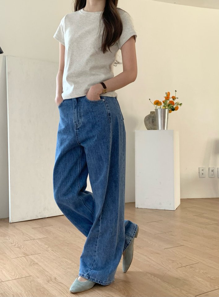 Pomelo - Korean Women Fashion - #romanticstyle - Tapered Denim Pants - 4