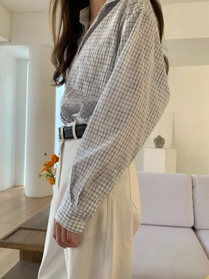 Pomelo - Korean Women Fashion - #thelittlethings - Check Label Shirt - 7