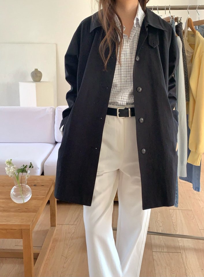 Pomelo - Korean Women Fashion - #vintagekidsstyle - Military Half Trench Coat - 10