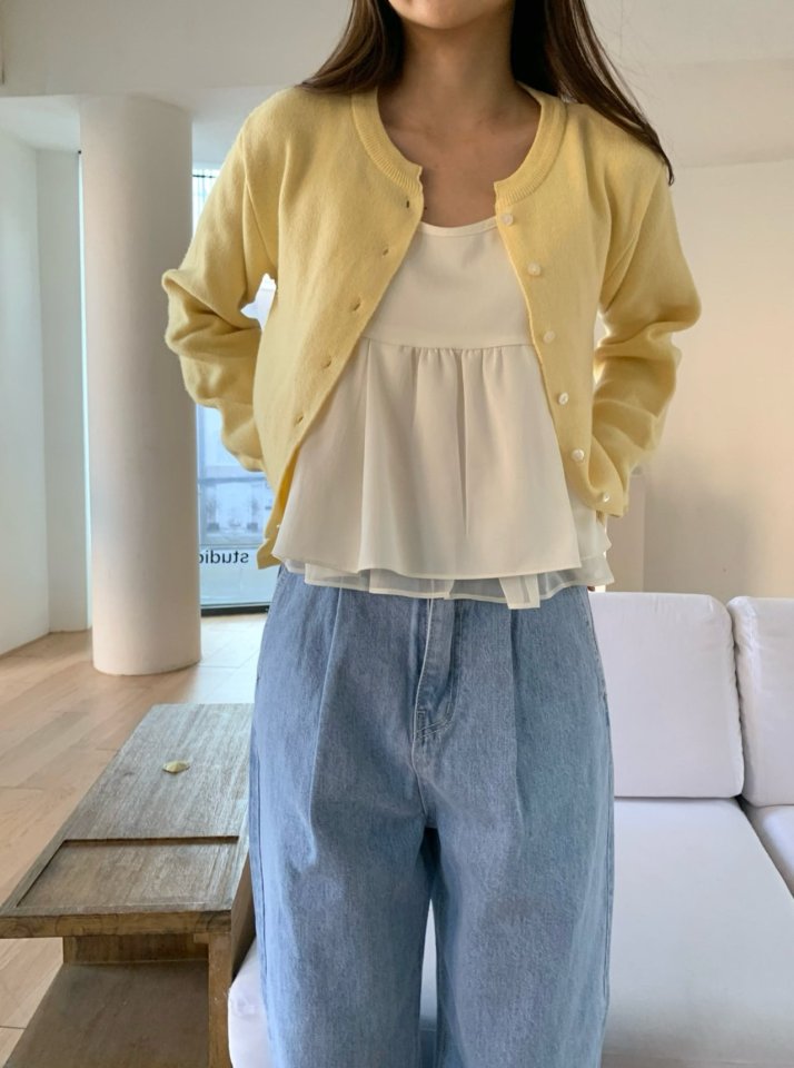 Pomelo - Korean Women Fashion - #vintagekidsstyle - Pintuck Denim Pants - 8