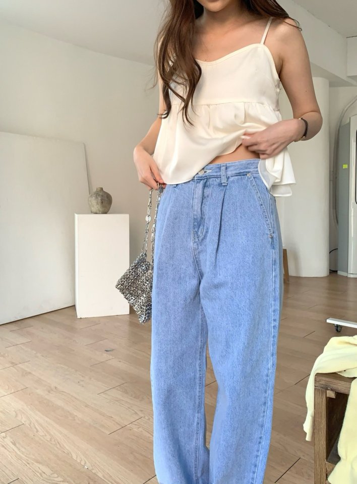 Pomelo - Korean Women Fashion - #womensfashion - Pintuck Denim Pants - 2