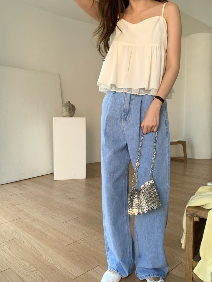 Pomelo - Korean Women Fashion - #womensfashion - Pintuck Denim Pants - 6