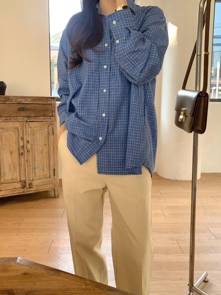 Pomelo - Korean Women Fashion - #womensfashion - Check Label Shirt - 9