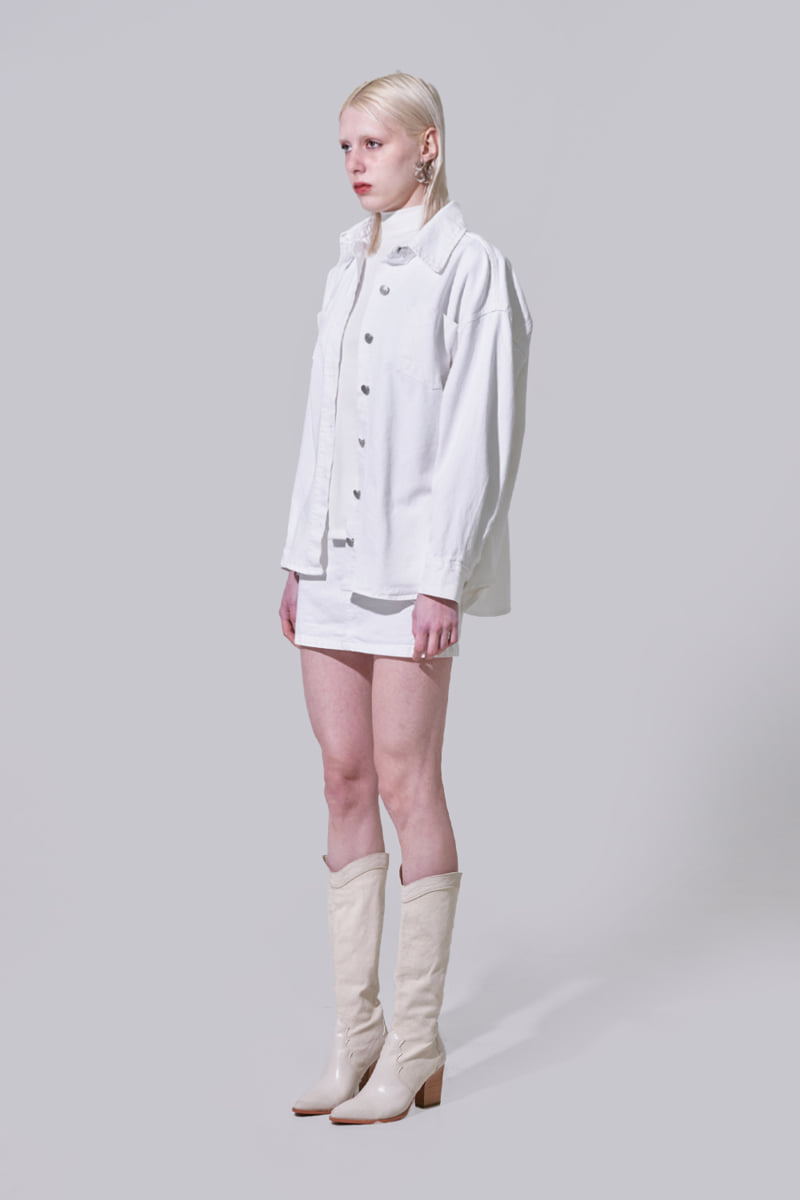 Project Wave - Korean Women Fashion - #momslook - Stone Washed Denim Skirt - 6
