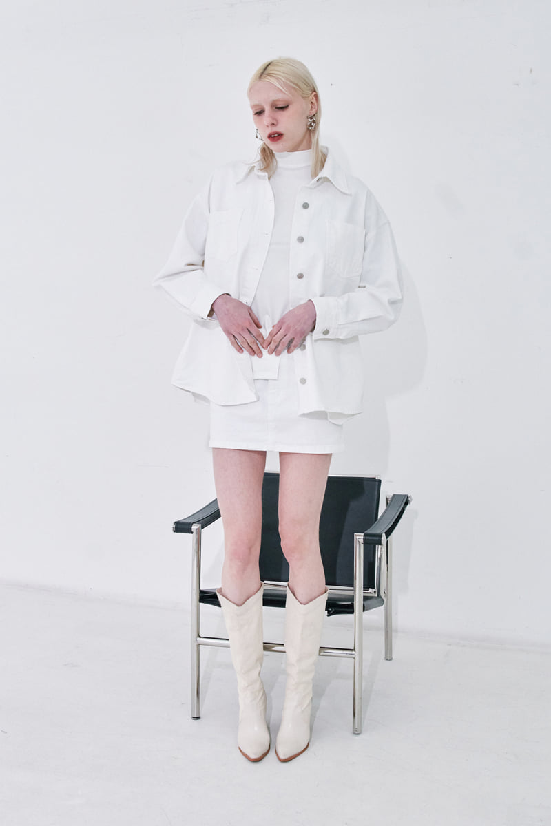 Project Wave - Korean Women Fashion - #momslook - Stone Washed Denim Shirt Jacket - 9