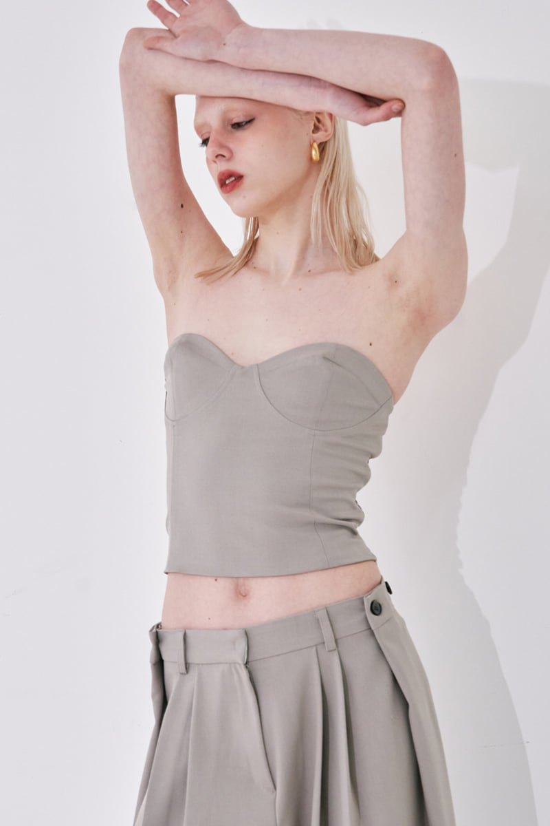Project Wave - Korean Women Fashion - #momslook - Back Smocked Spandex Bustier - 8