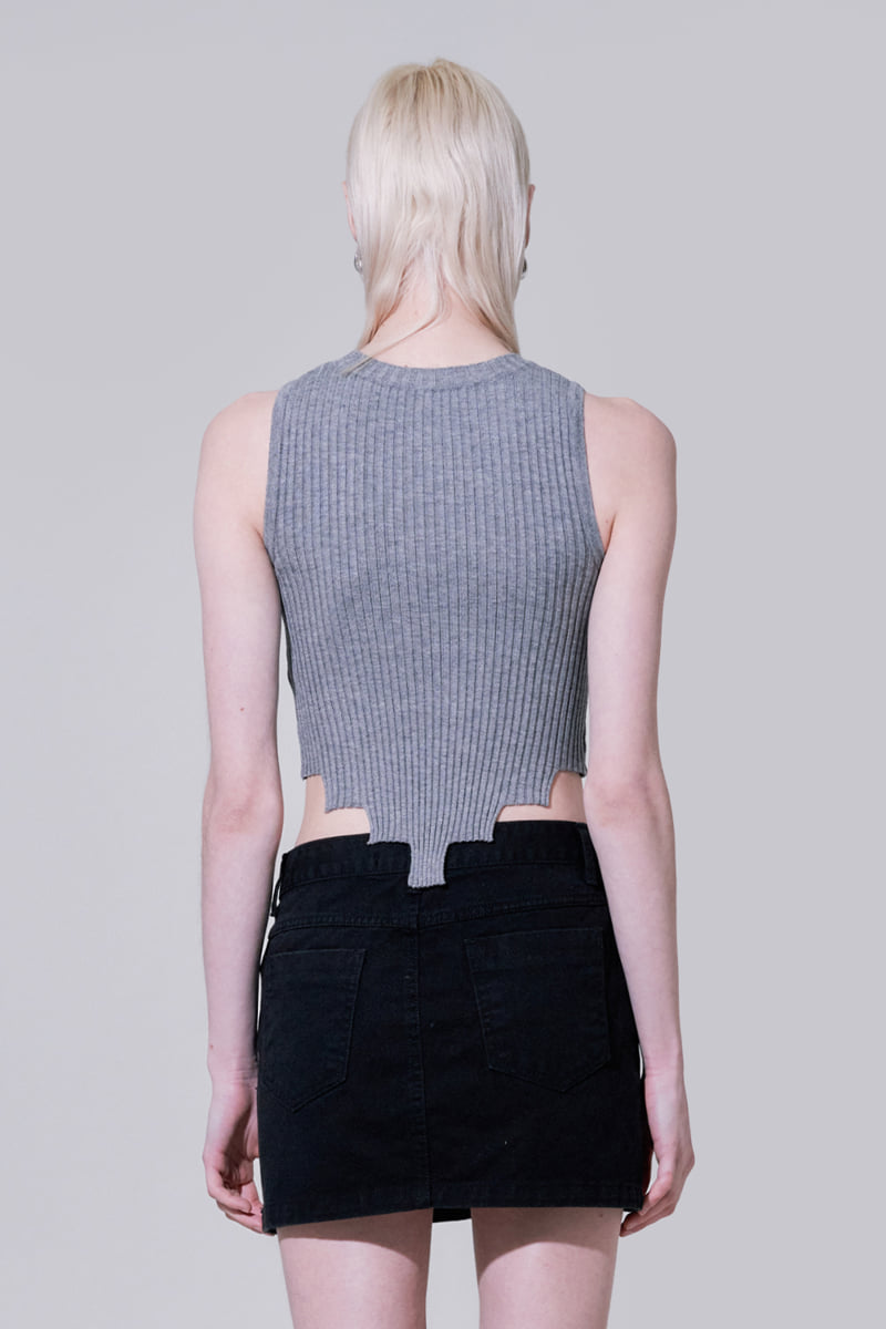 Project Wave - Korean Women Fashion - #womensfashion - Kiki Cutting Sleeveless Knit Top - 4