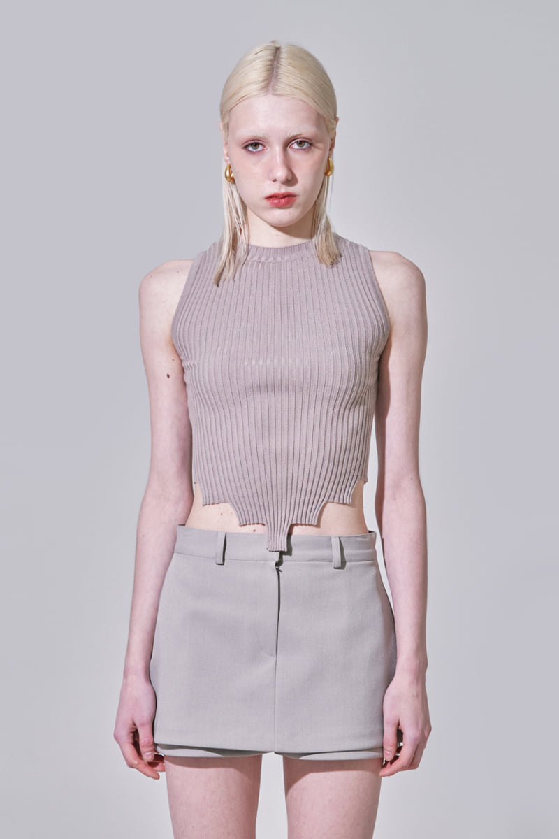 Project Wave - Korean Women Fashion - #momslook - Kiki Cutting Sleeveless Knit Top - 8