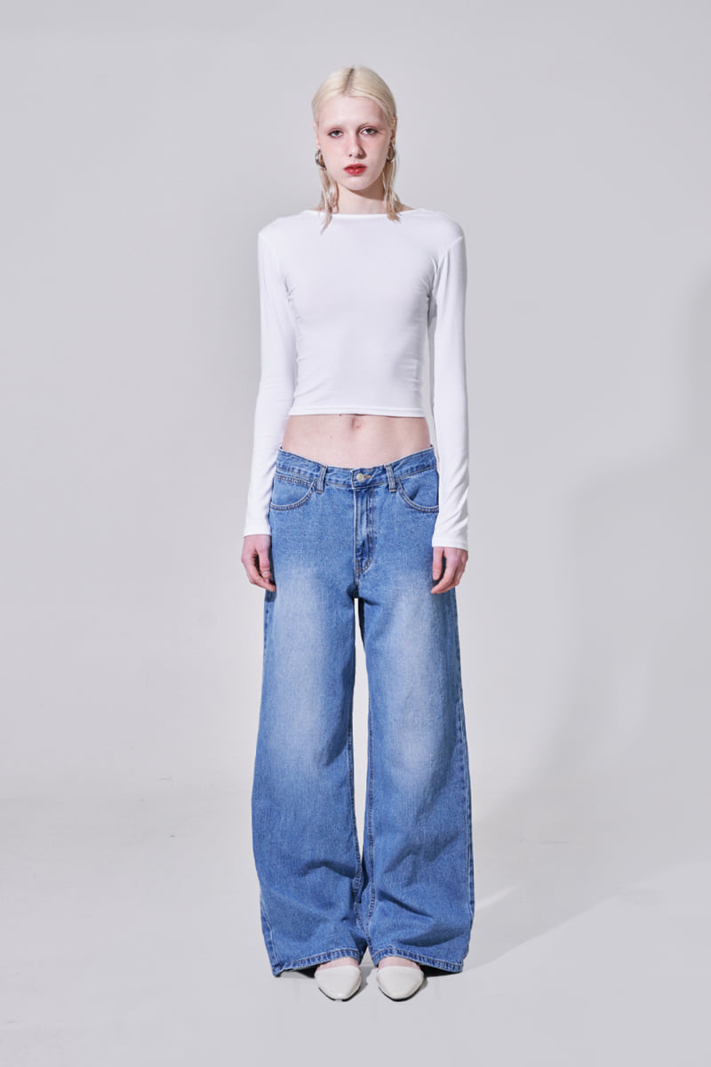 Project Wave - Korean Women Fashion - #momslook - Wide Basic Denim Pants
