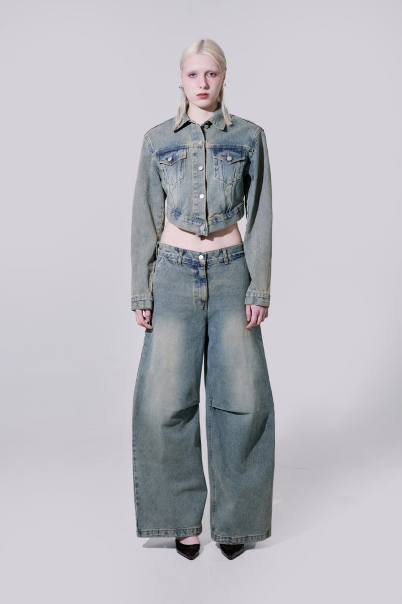 Project Wave - Korean Women Fashion - #momslook - V Cutting Denim Jacket - 2