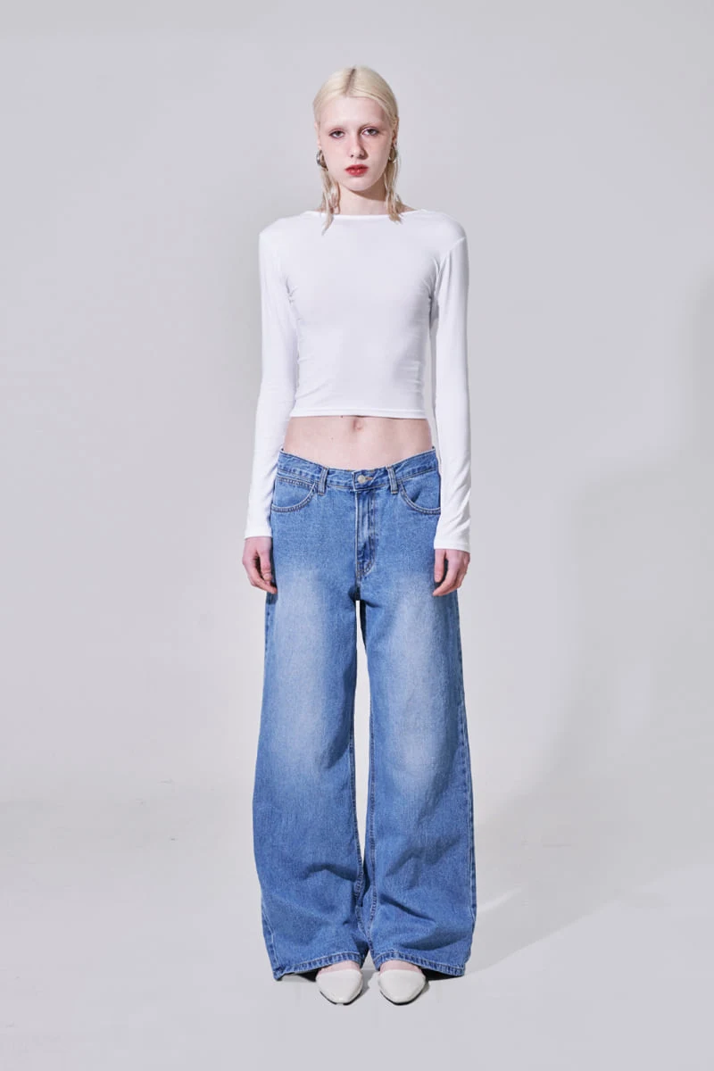 Project Wave - Korean Women Fashion - #momslook - Viva Back Depp Round Tee