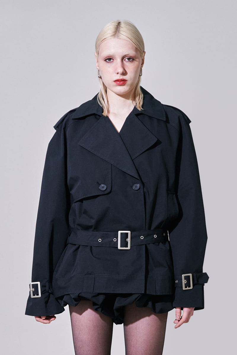 Project Wave - Korean Women Fashion - #restrostyle - Max Half Trench Coat - 2
