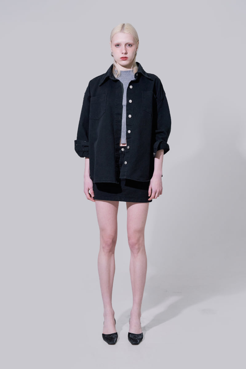 Project Wave - Korean Women Fashion - #restrostyle - Stone Washed Denim Skirt