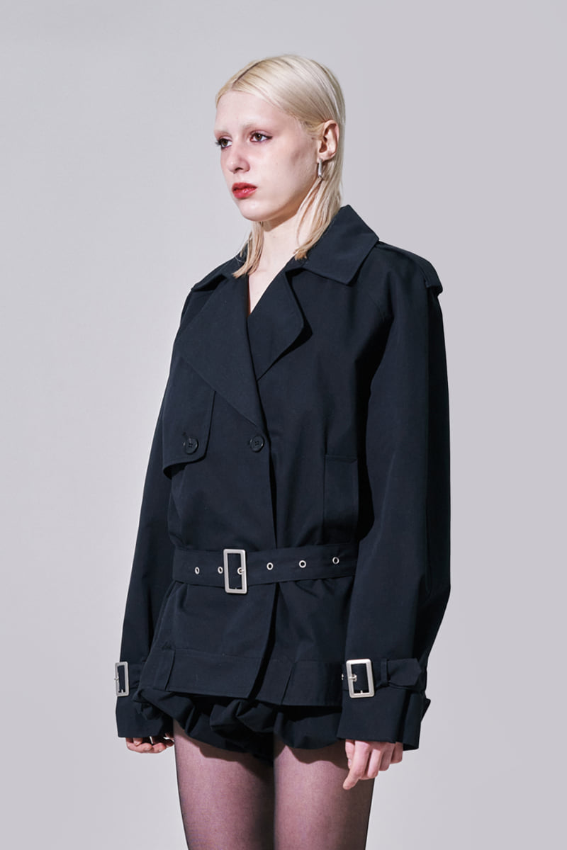 Project Wave - Korean Women Fashion - #romanticstyle - Max Half Trench Coat - 3