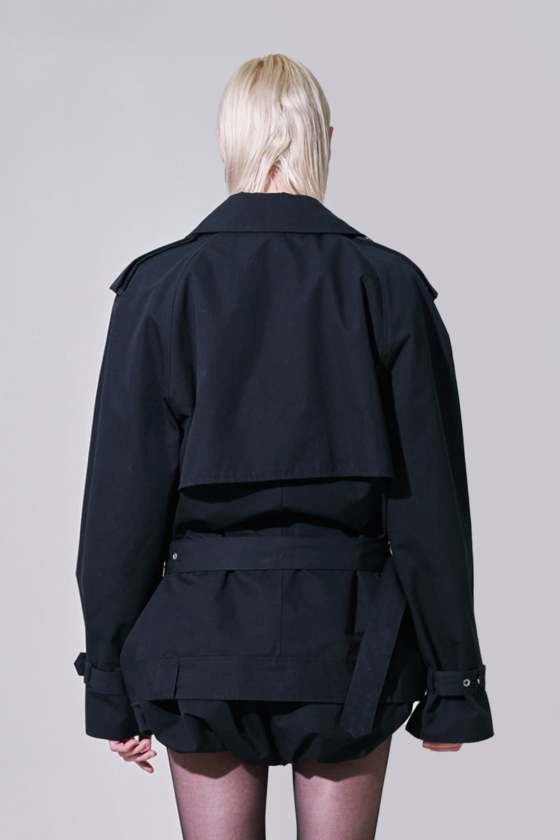 Project Wave - Korean Women Fashion - #romanticstyle - Max Half Trench Coat - 4