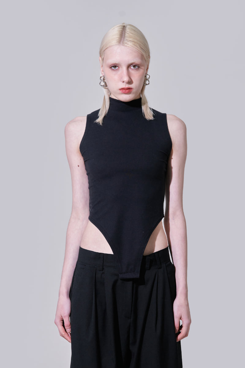 Project Wave - Korean Women Fashion - #womensfashion - Half Neck Strech Bodysuit - 8