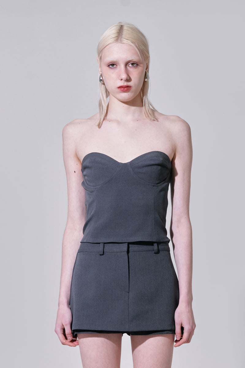 Project Wave - Korean Women Fashion - #womensfashion - Back Smocked Spandex Bustier - 3