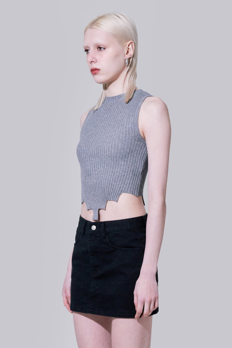 Project Wave - Korean Women Fashion - #womensfashion - Kiki Cutting Sleeveless Knit Top - 3