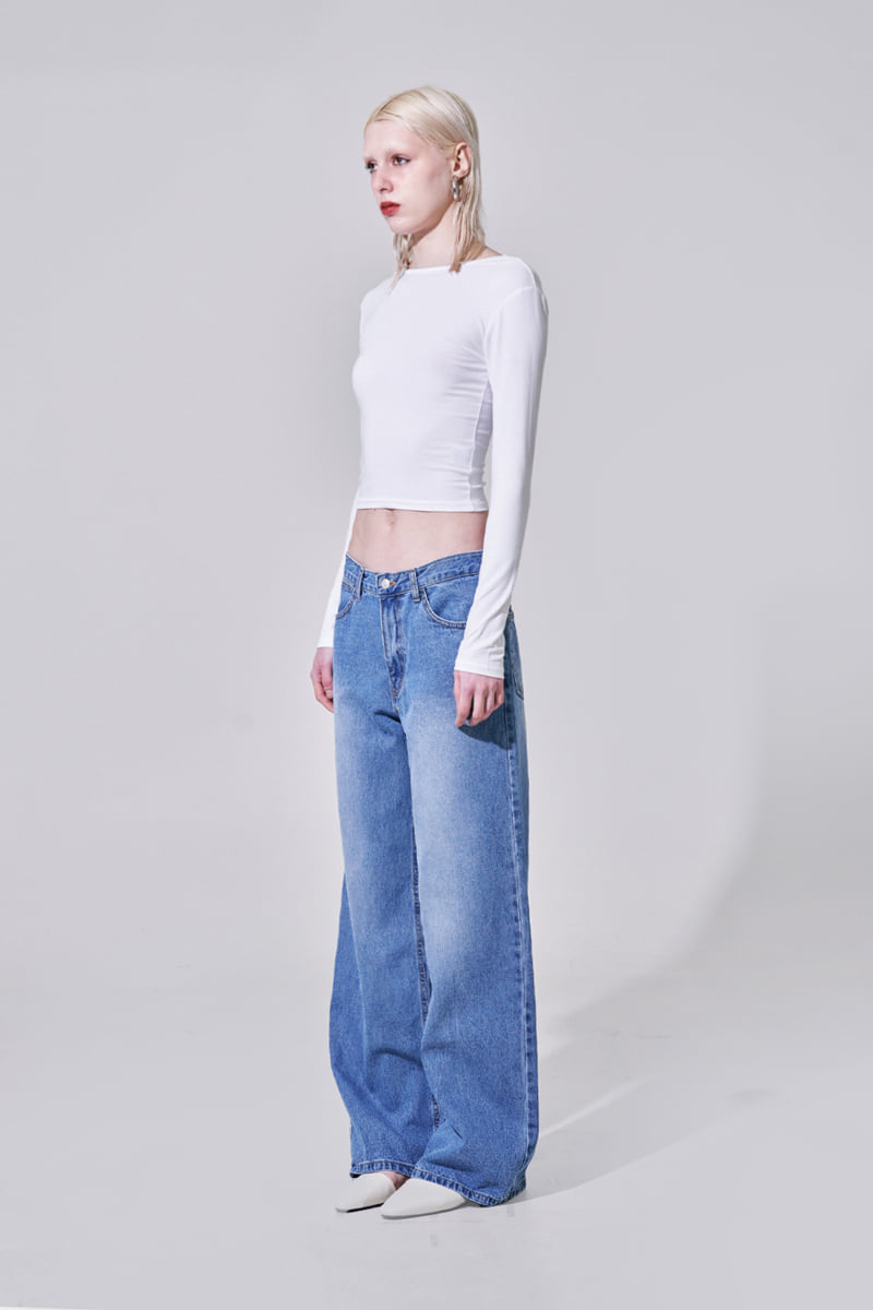 Project Wave - Korean Women Fashion - #womensfashion - Wide Basic Denim Pants - 2