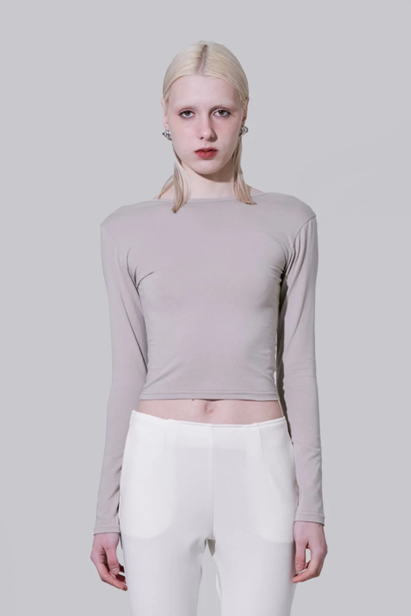 Project Wave - Korean Women Fashion - #womensfashion - Viva Back Depp Round Tee - 6