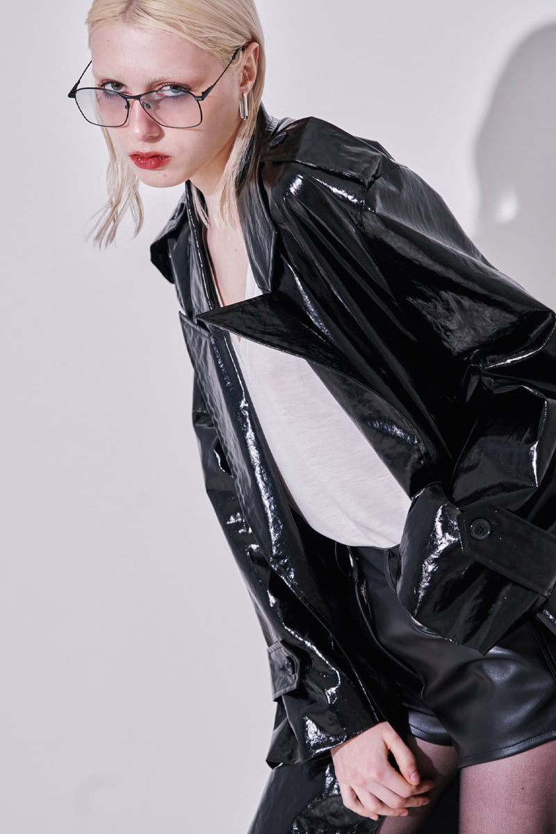 Project Wave - Korean Women Fashion - #womensfashion - Enamel Long Trench Coat - 5