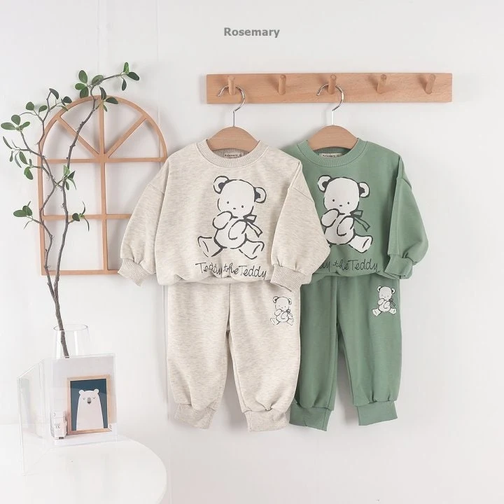 Rosemary - Korean Baby Fashion - #babylifestyle - Bear Top Bottom Set