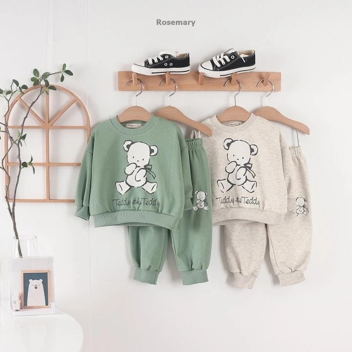 Rosemary - Korean Baby Fashion - #babyoninstagram - Bear Top Bottom Set - 2