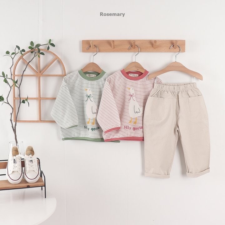 Rosemary - Korean Baby Fashion - #babyootd - Stripe Duck Tee - 5
