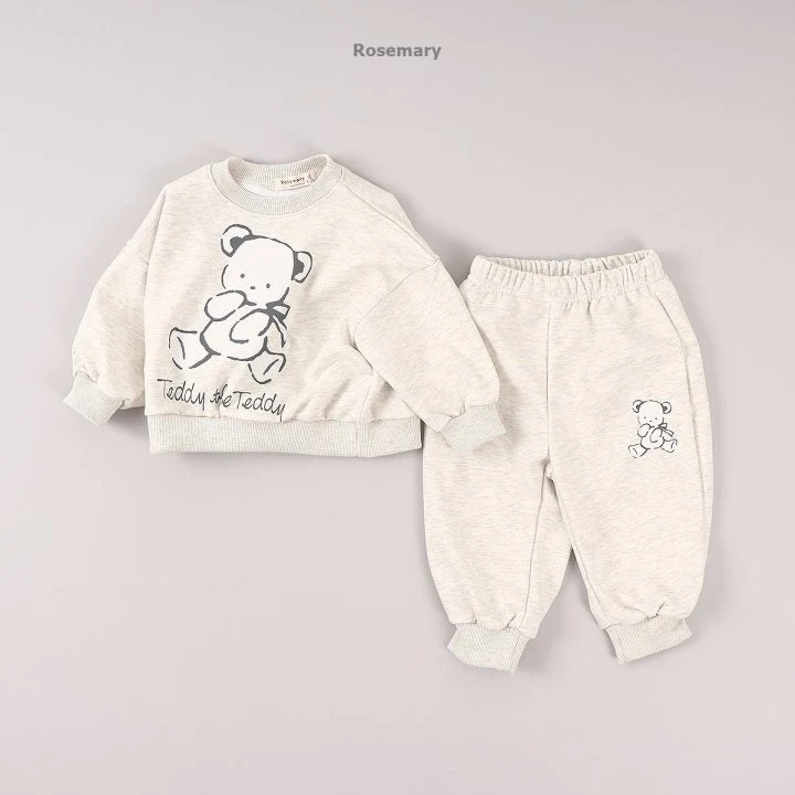 Rosemary - Korean Baby Fashion - #babyootd - Bear Top Bottom Set - 3