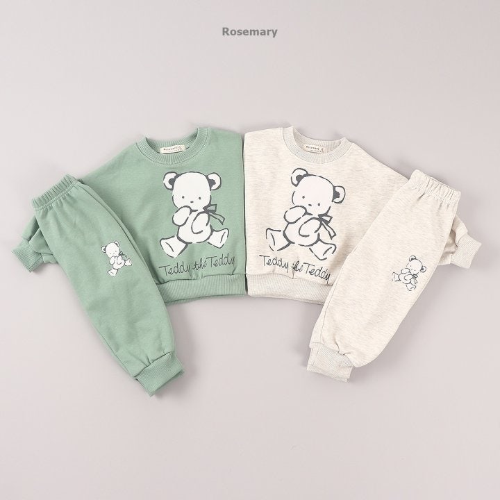 Rosemary - Korean Baby Fashion - #babyootd - Bear Top Bottom Set - 4