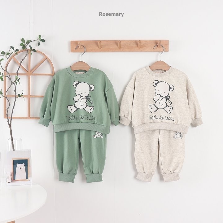 Rosemary - Korean Baby Fashion - #babyoutfit - Bear Top Bottom Set - 5