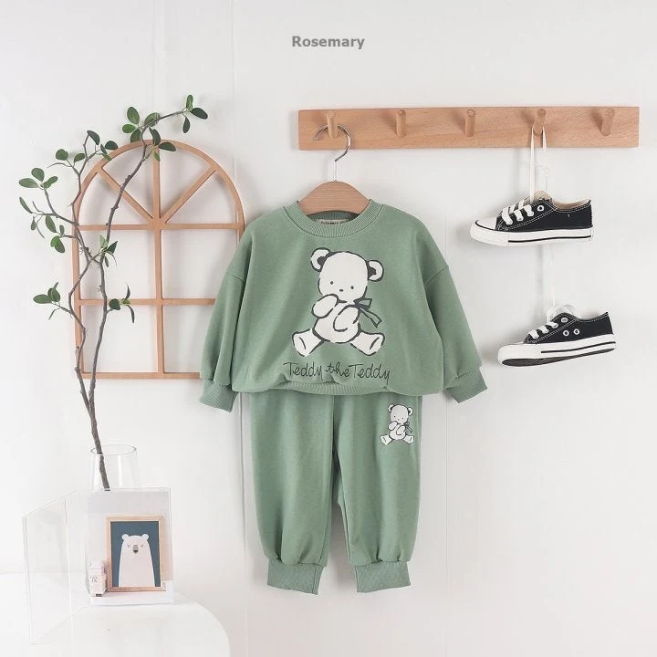 Rosemary - Korean Baby Fashion - #onlinebabyshop - Bear Top Bottom Set - 8
