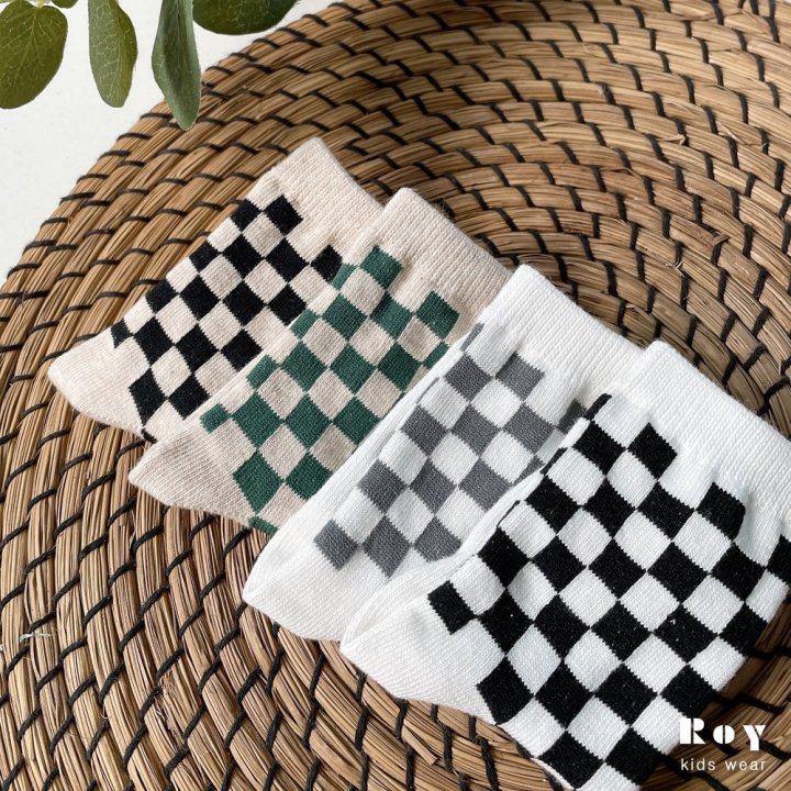 Roy - Korean Children Fashion - #childofig - Chess Socks (set of 4)  - 2