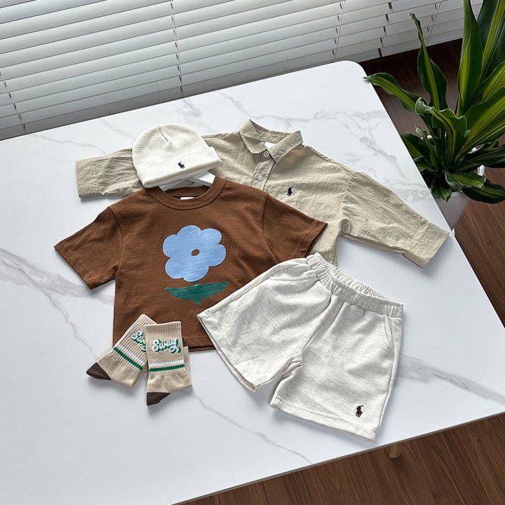 Roy - Korean Children Fashion - #kidsshorts - Flower Tee - 4