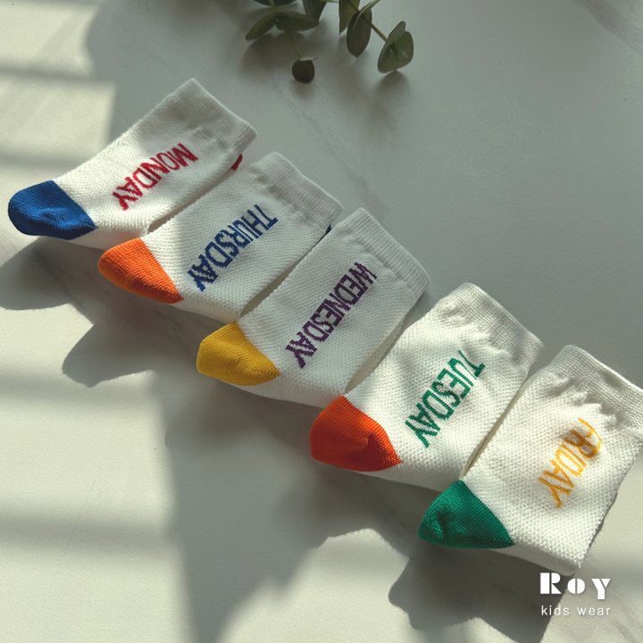 Roy - Korean Children Fashion - #minifashionista - Day Socks (set of 5) - 9