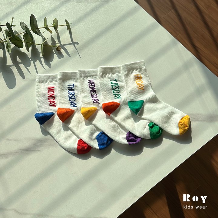 Roy - Korean Children Fashion - #prettylittlegirls - Day Socks (set of 5) - 10