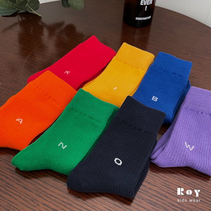 Roy - Korean Children Fashion - #stylishchildhood - Alphabet Socks (set of 7) - 8