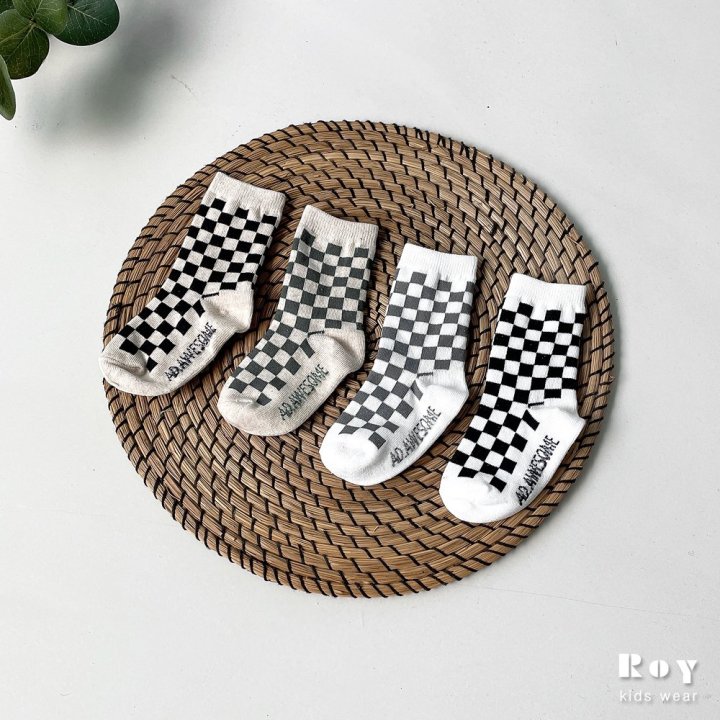 Roy - Korean Children Fashion - #stylishchildhood - Chess Socks (set of 4) 