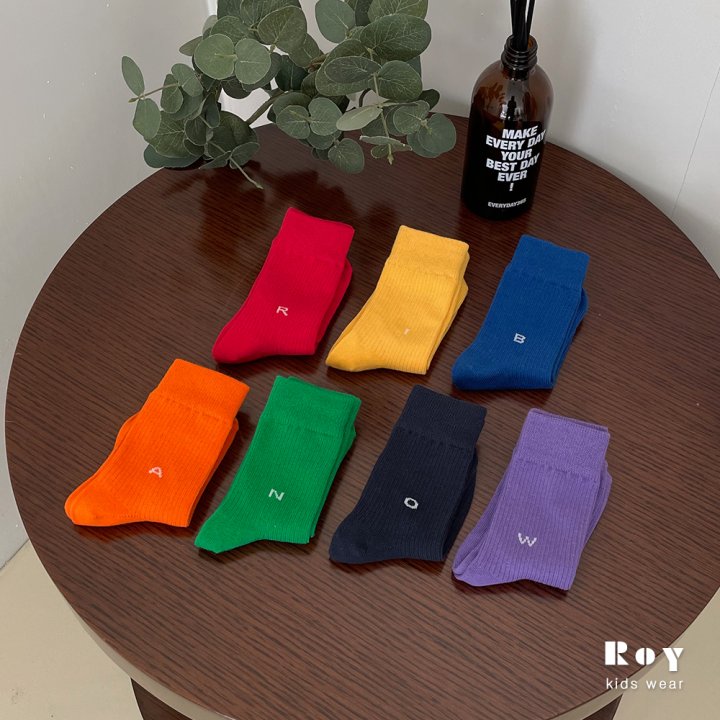 Roy - Korean Children Fashion - #toddlerclothing - Alphabet Socks (set of 7) - 7