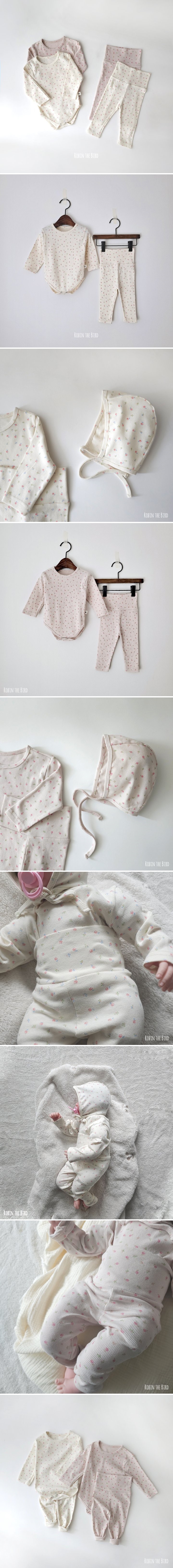 Saerobin - Korean Baby Fashion - #babyboutique - Cherry Pants Suit Top Bottom Set (bonnet not included)