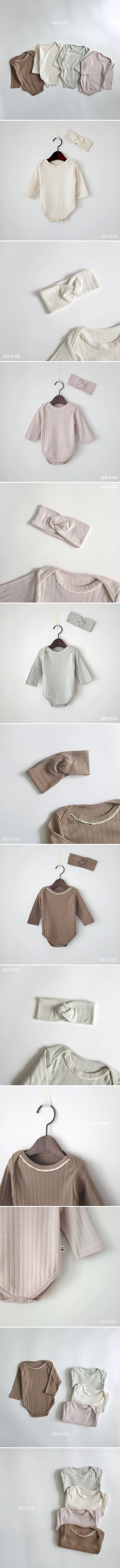 Saerobin - Korean Baby Fashion - #babyboutiqueclothing - Ella Lace Bodysuit Hairband Set