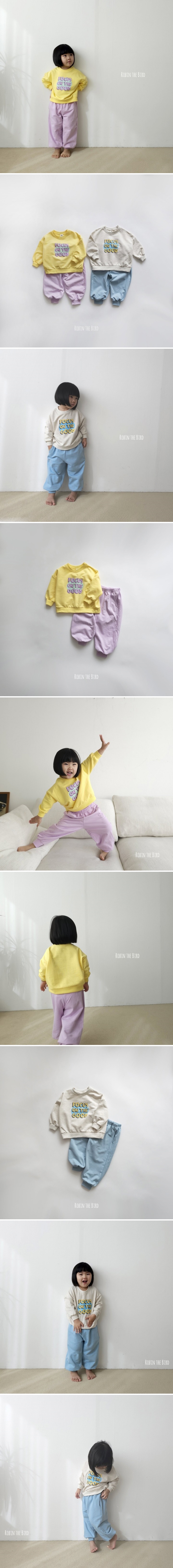 Saerobin - Korean Children Fashion - #stylishchildhood - Focus Sweatshirts Top Bottom Set