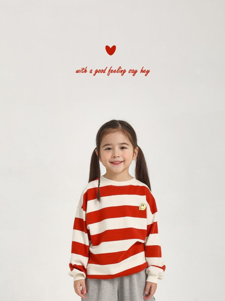 Say Hey - Korean Children Fashion - #Kfashion4kids - Smile Stripe Sweatshirts - 3