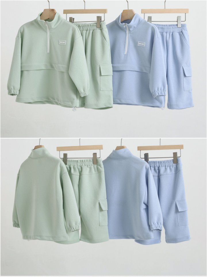 Say Hey - Korean Children Fashion - #childrensboutique - Half Open Windbreaker Set - 10