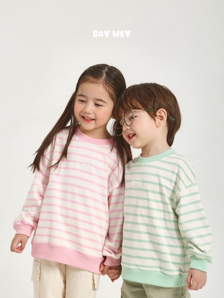 Say Hey - Korean Children Fashion - #kidzfashiontrend - 20S Single Stripe Sweatshirts